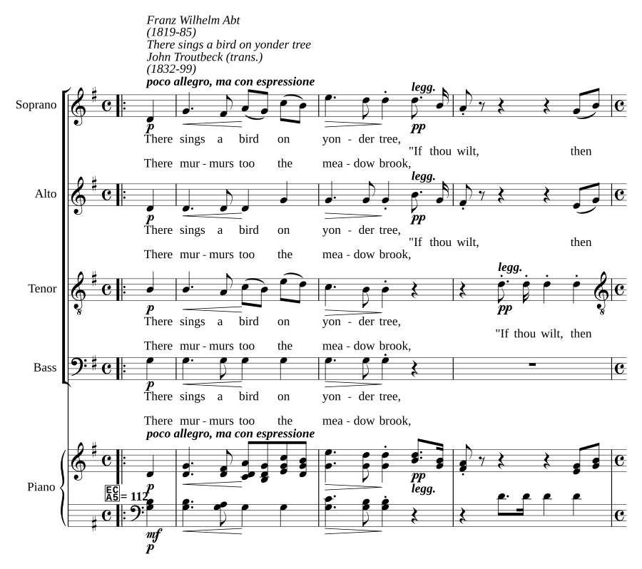 There sings a bird on yonder tree, Op. 122