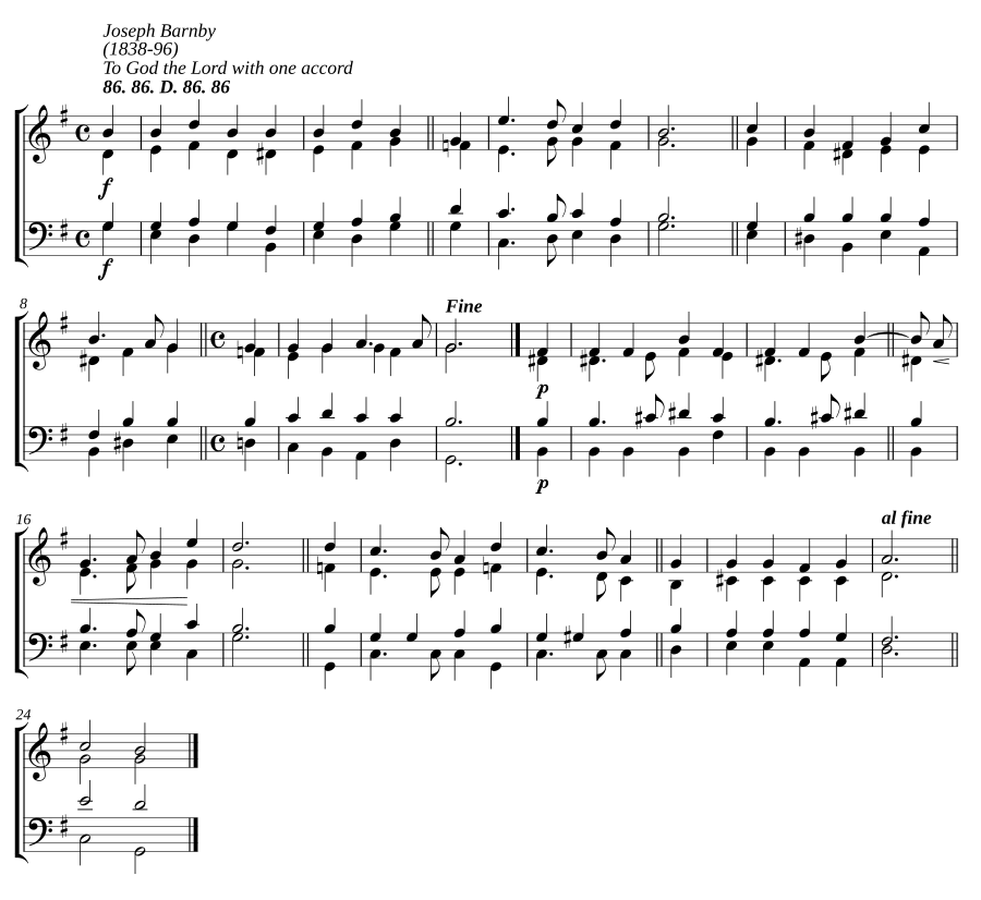 To God the Lord with one accord