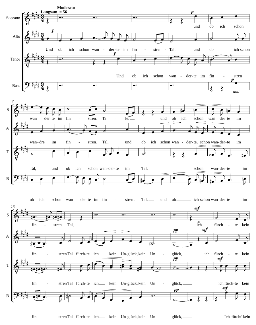 Und ob ich schon wanderte im finstren Tal, Op. 31 No. 1
