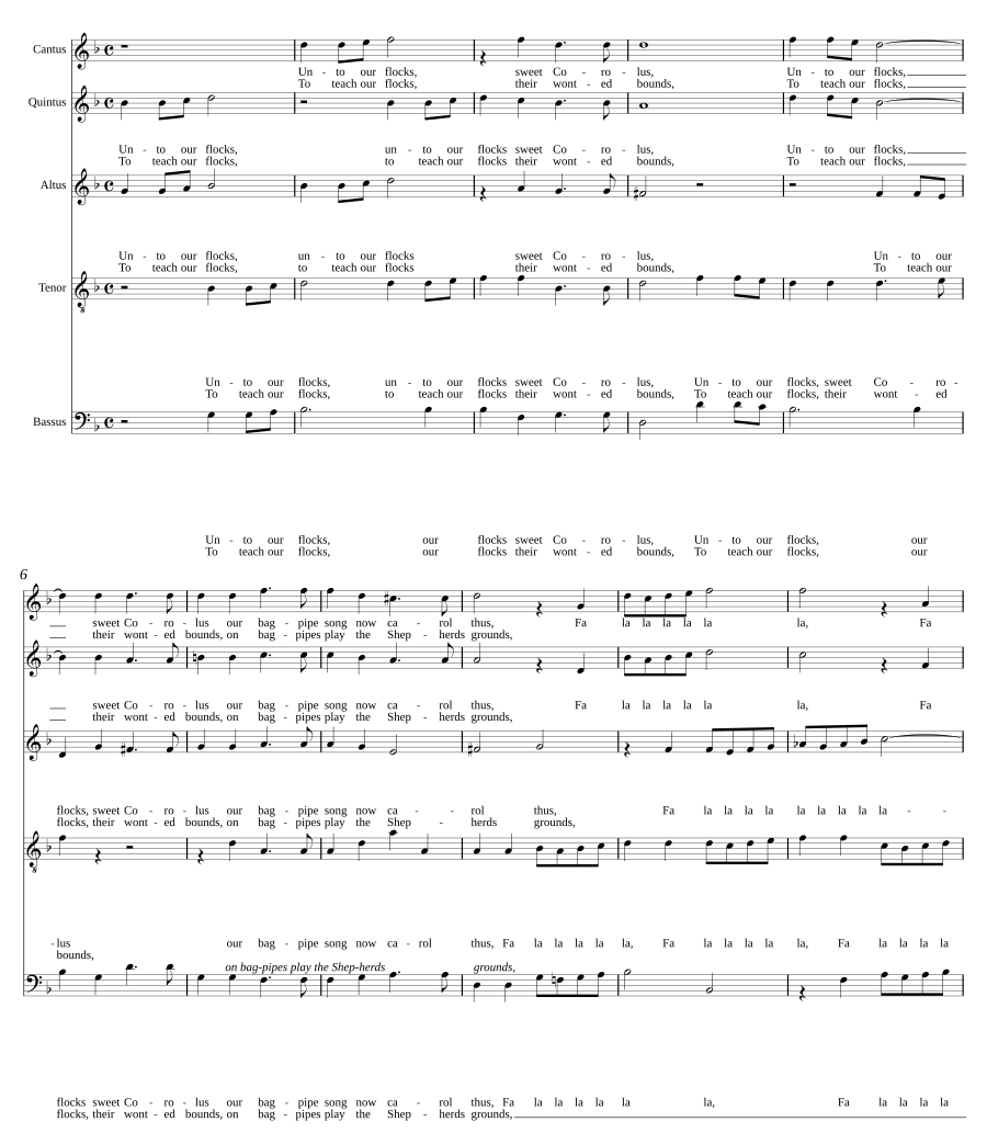 Unto our flocks, sweet Corolus