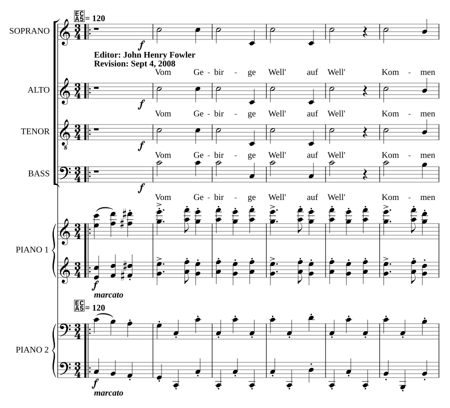Vom Gebirge Well auf Well, Op. 65, No. 7