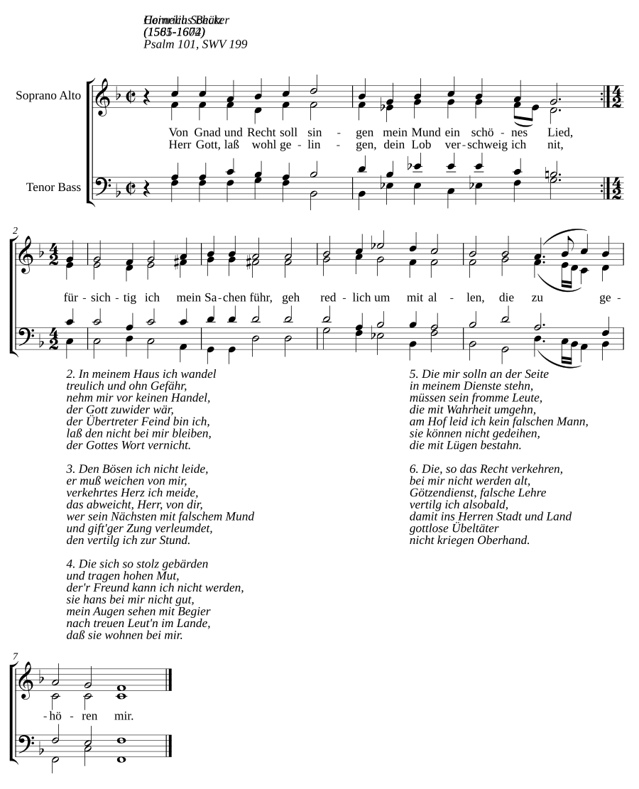 Von Gnad und recht soll singen, SWV 199