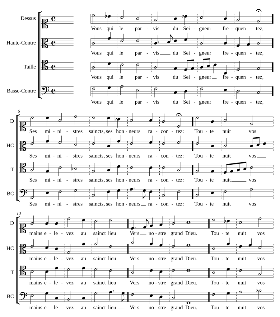 Vous qui le parvis du Seigneur