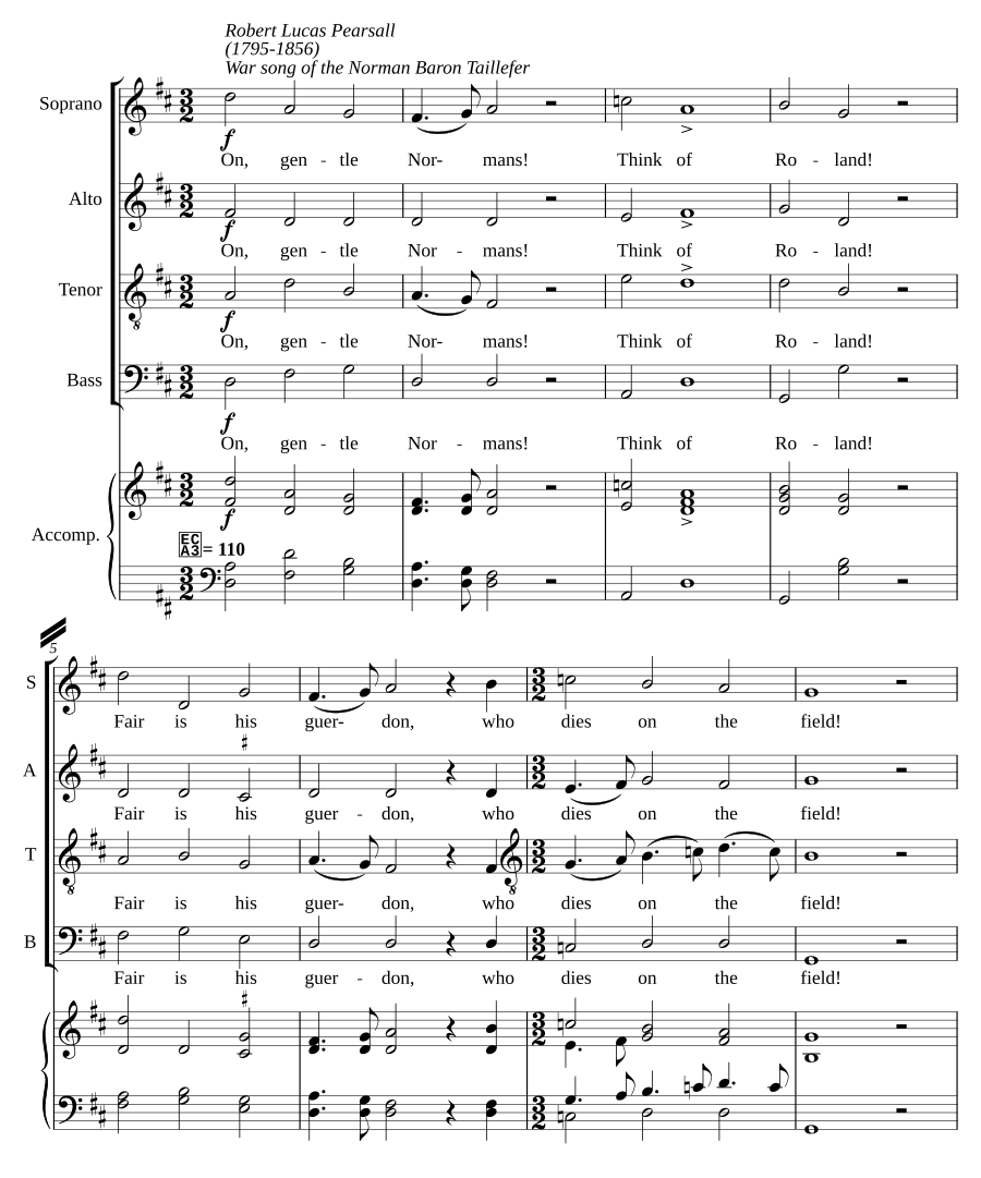 War song of the Norman Baron Taillefer