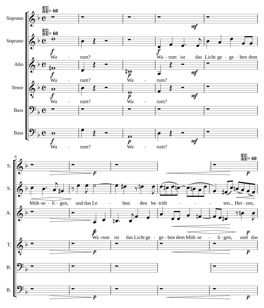 Warum ist das Licht gegeben dem Mühseligen, Op. 74, No. 1