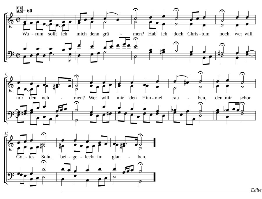 Warum sollt ich mich denn grämen BWV 422