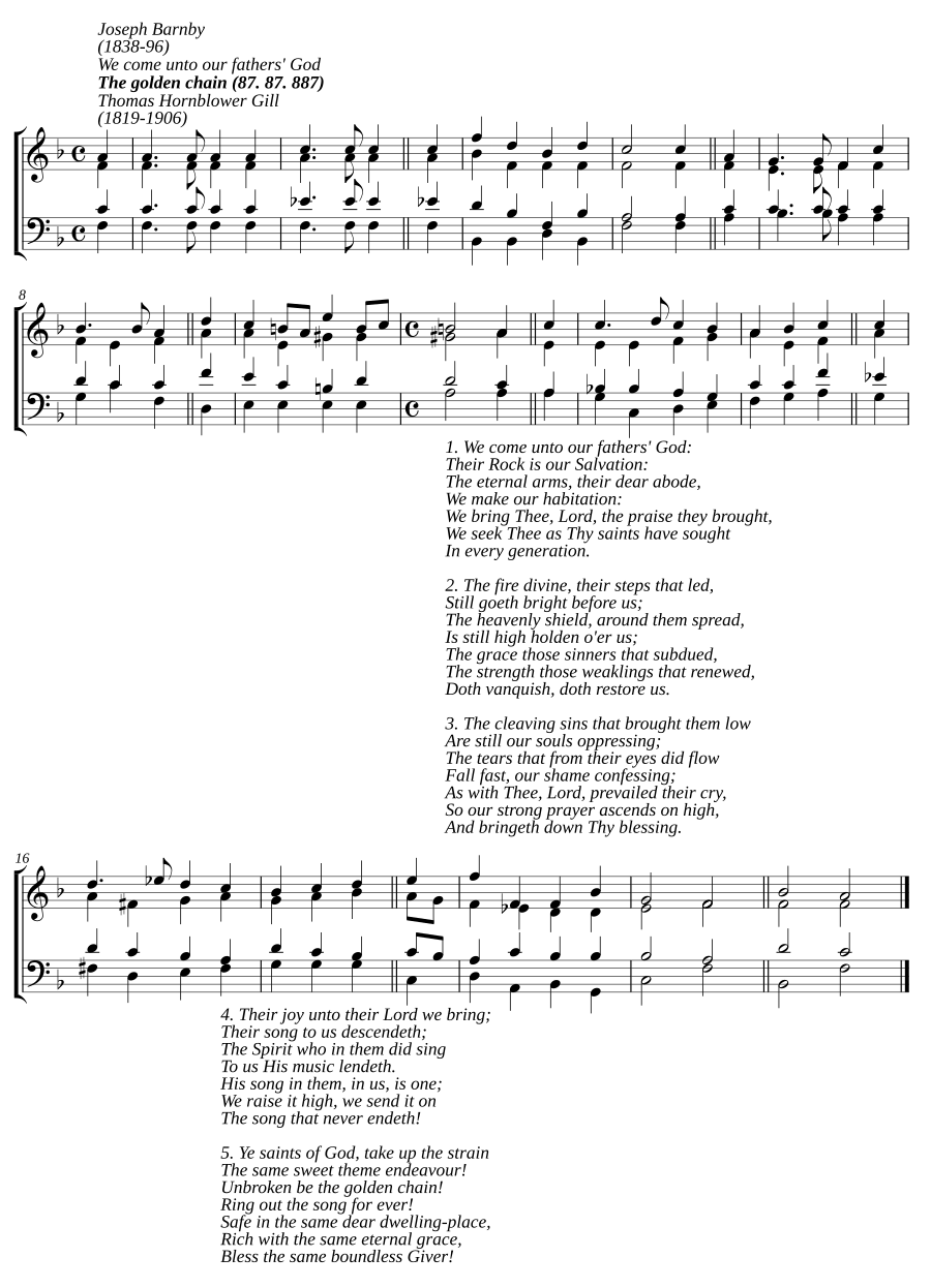We come unto our fathers' God