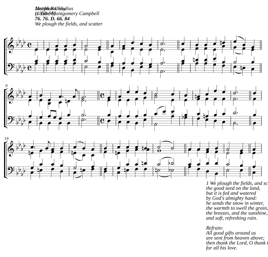 We plough the fields, and scatter