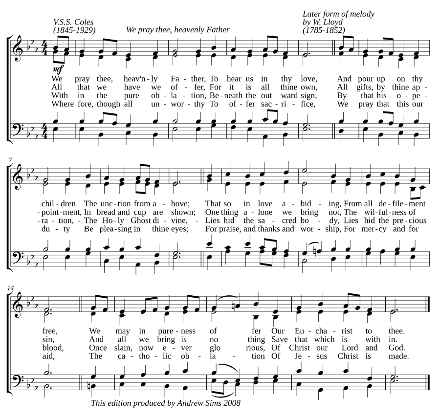 We pray thee, heavenly Father