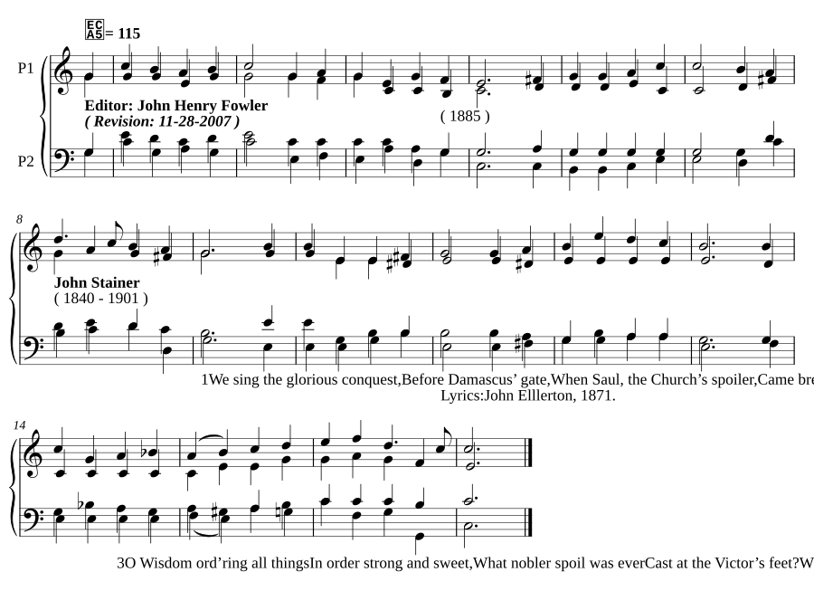 We sing the glorious conquest