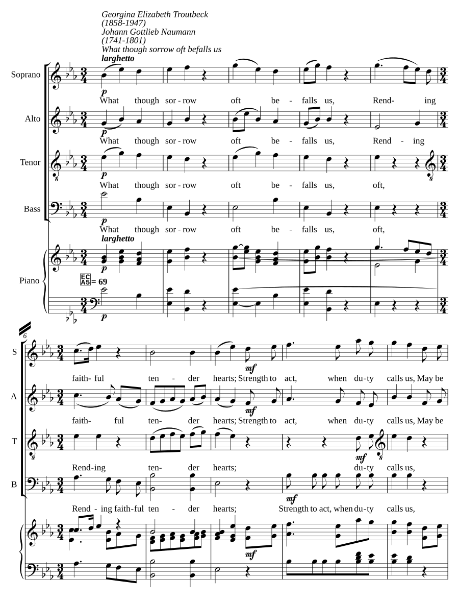 What though sorrow oft befalls us