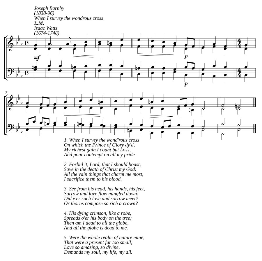 When I survey the wondrous cross