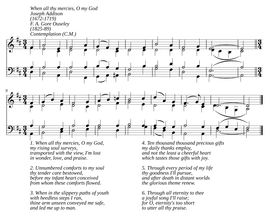 When all thy mercies, O my God