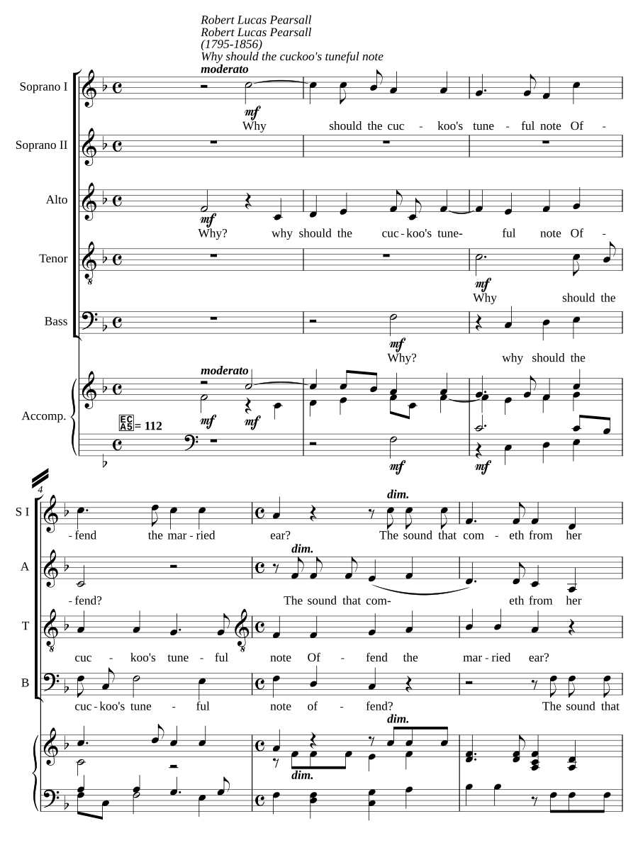 Why should the cuckoo's tuneful note