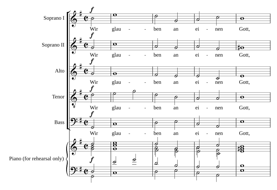 Wir glauben an einen Gott, Op. 138, No. 8