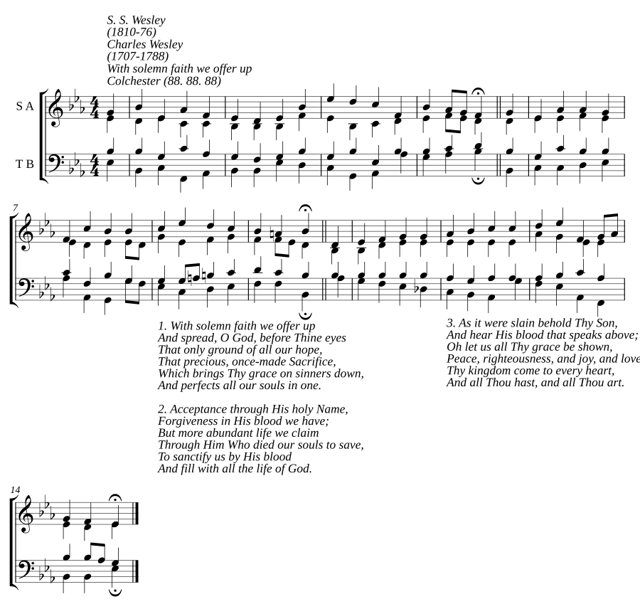 With solemn faith we offer up