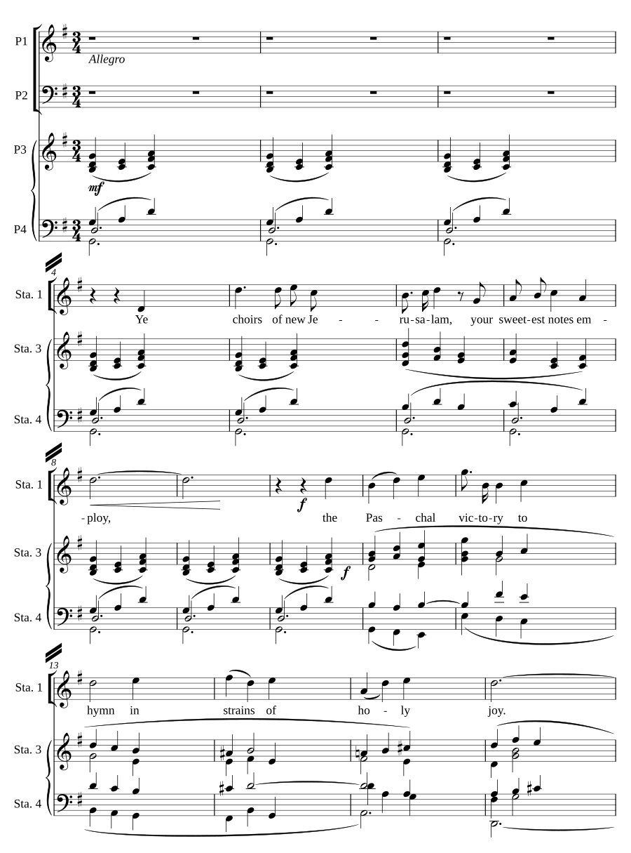 Ye choirs of new Jerusalem