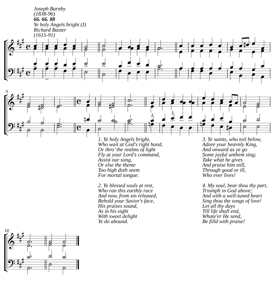 Ye holy Angels bright (I)