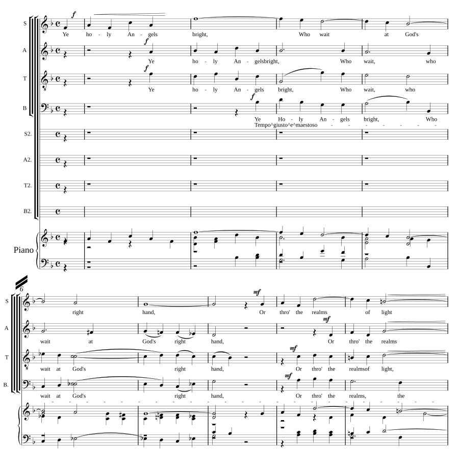 Ye holy angels bright Op. 135