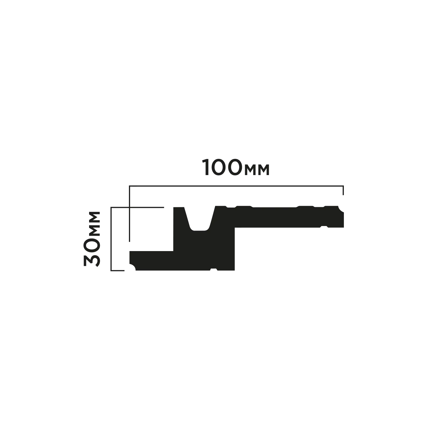Карниз A100V1 Hiwood 100мм×30мм×2м