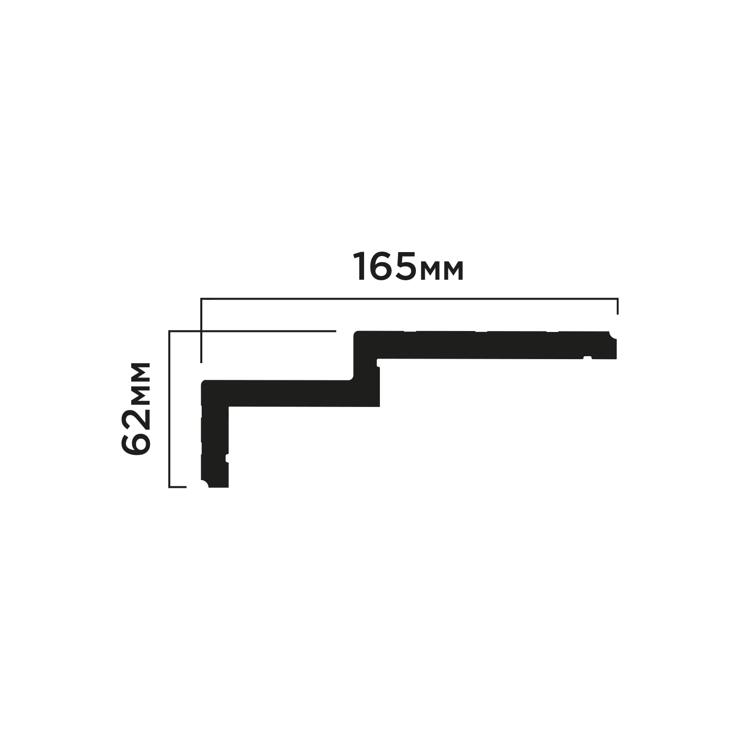Карниз A165L Hiwood 165мм×62мм×2м