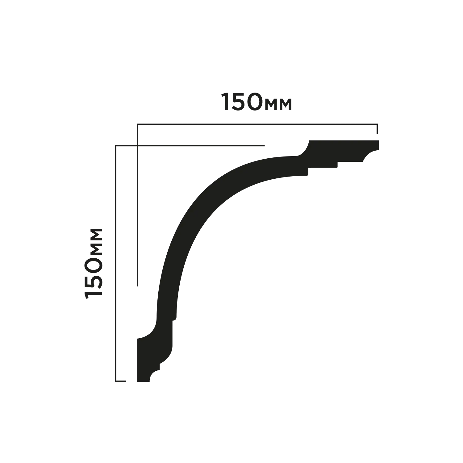 Карниз A212 Hiwood 150мм×150мм×2м
