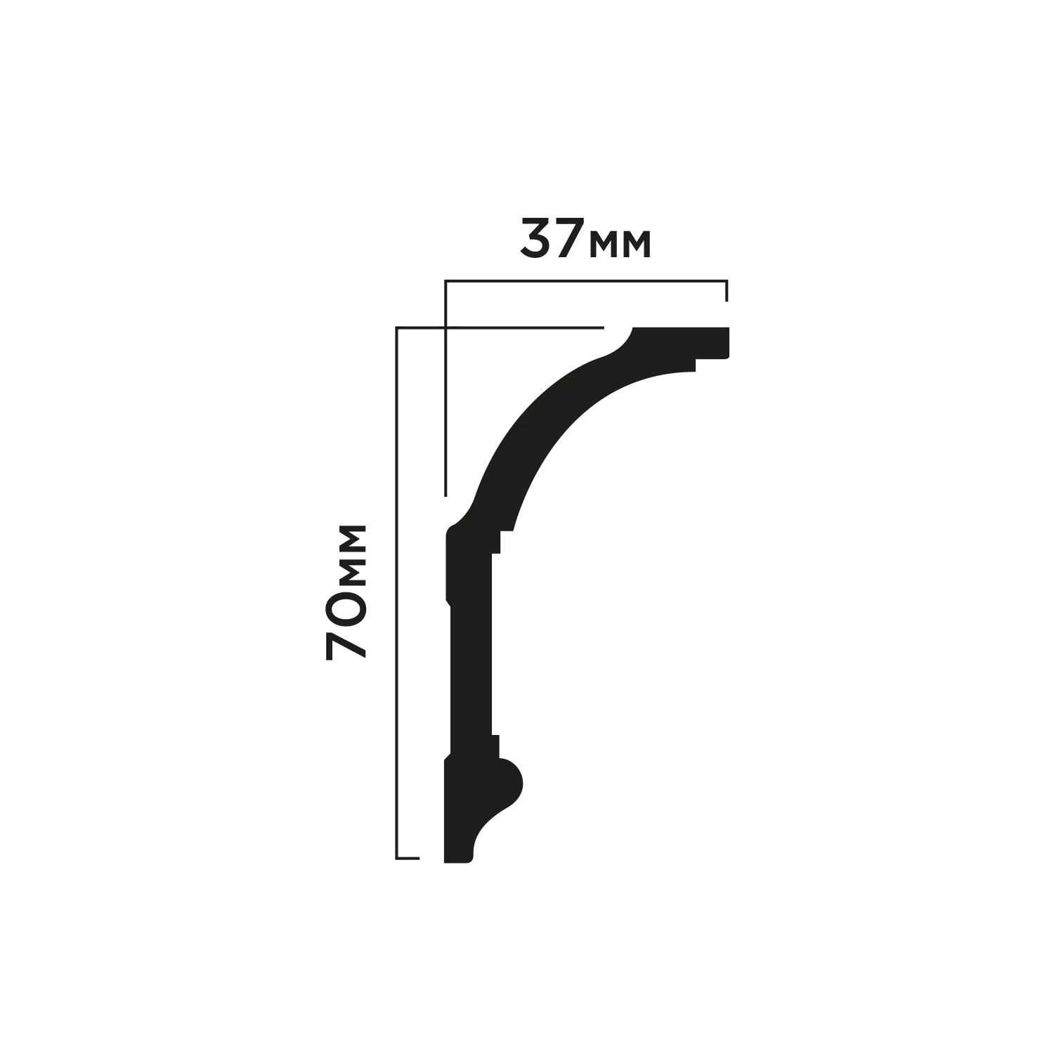 Карниз A70V2 Hiwood 70мм×37мм×2м