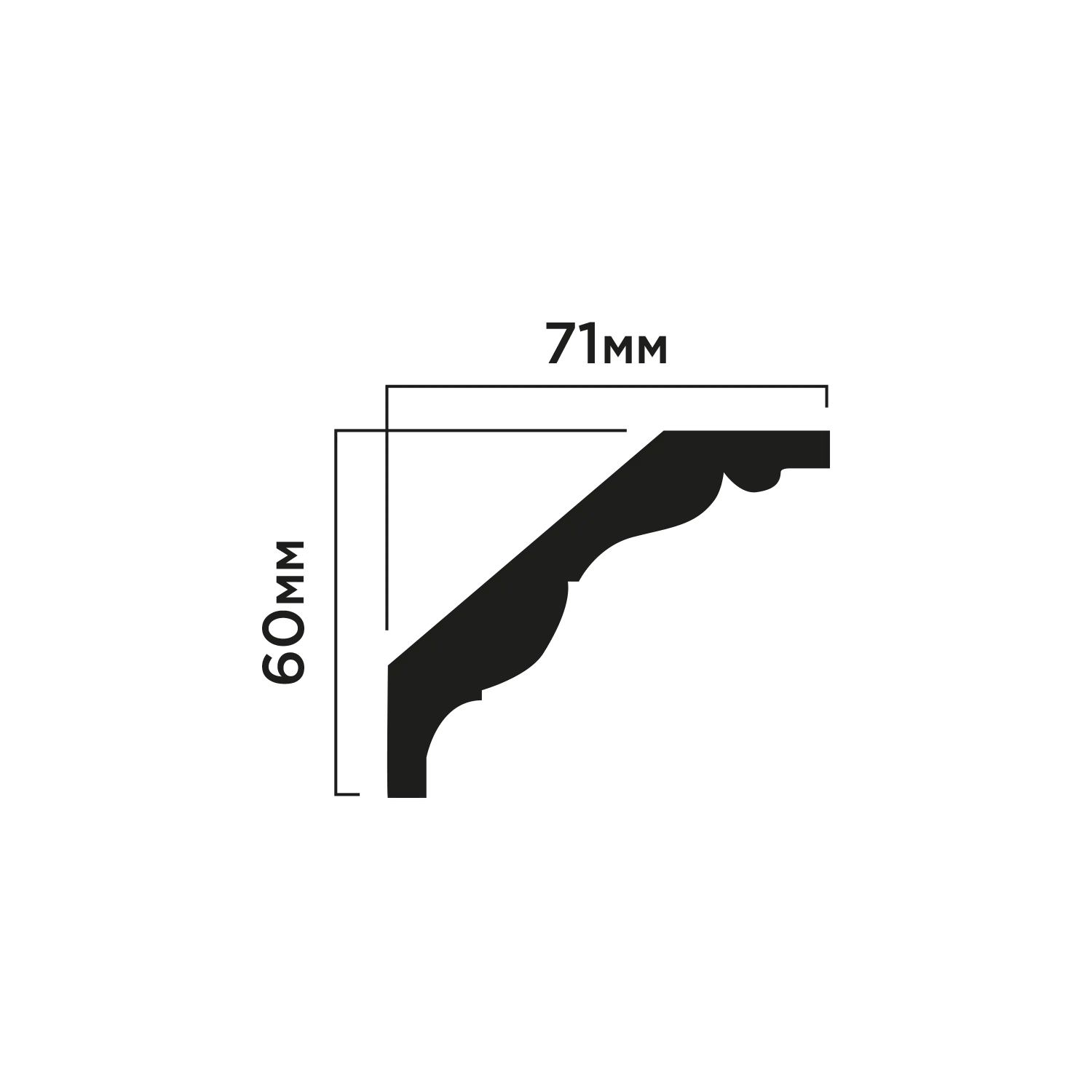 Карниз A90 Hiwood 60мм×71мм×2м
