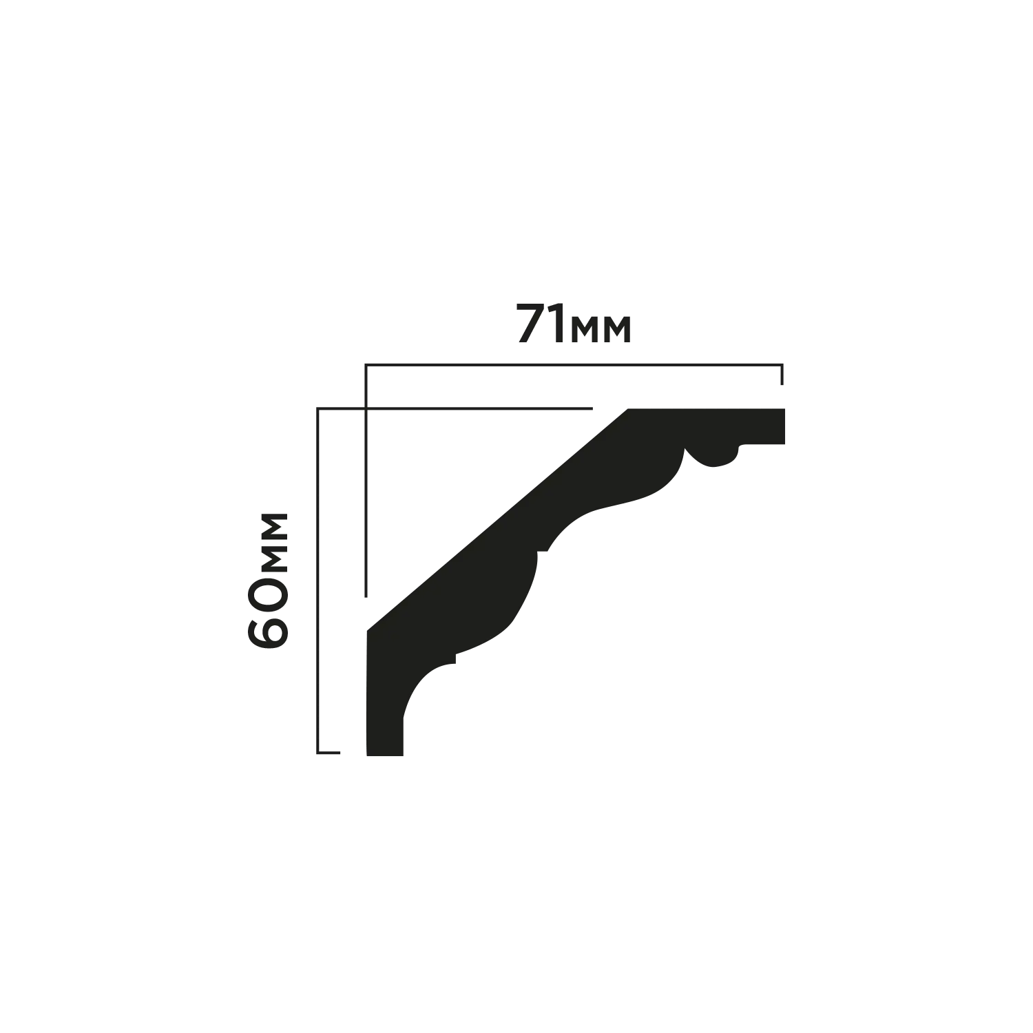 Карниз A90E2 Hiwood 60мм×71мм×2м