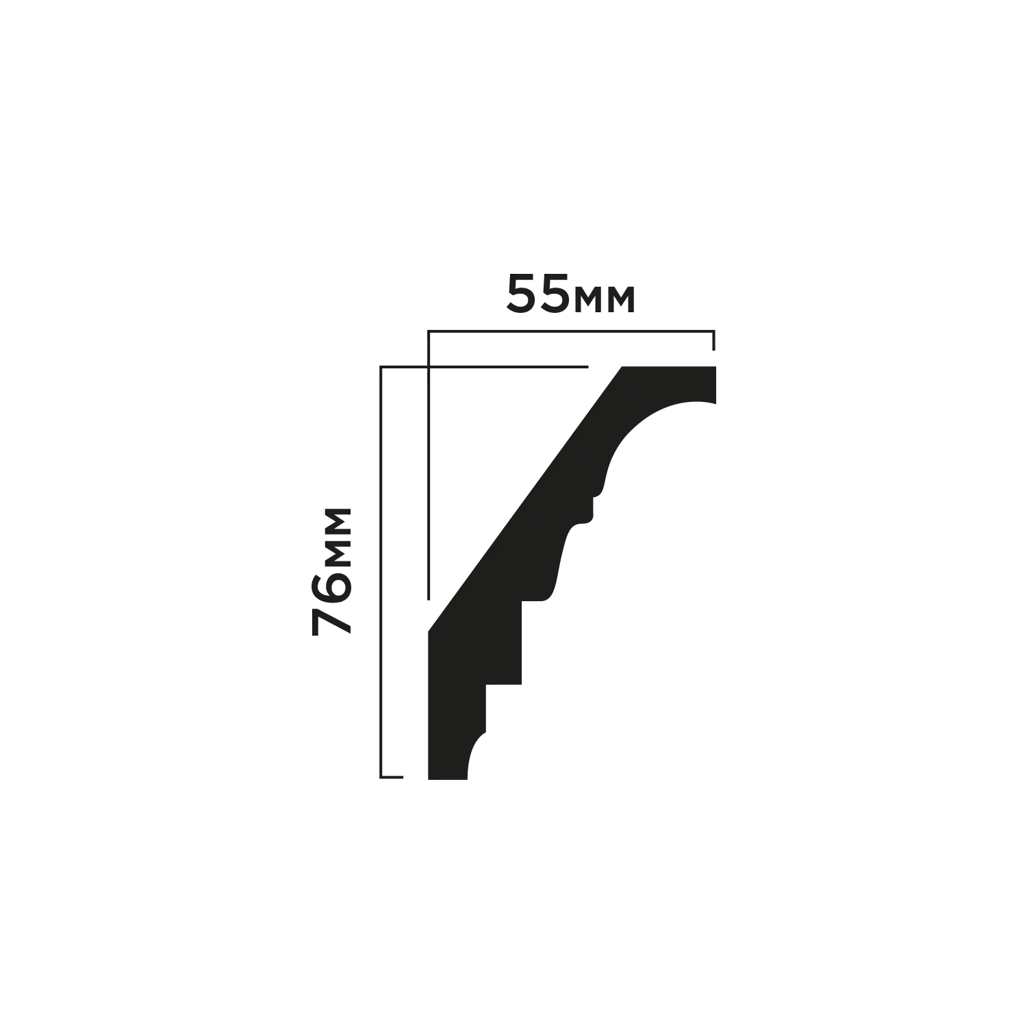 Карниз A94 Hiwood 76мм×55мм×2м