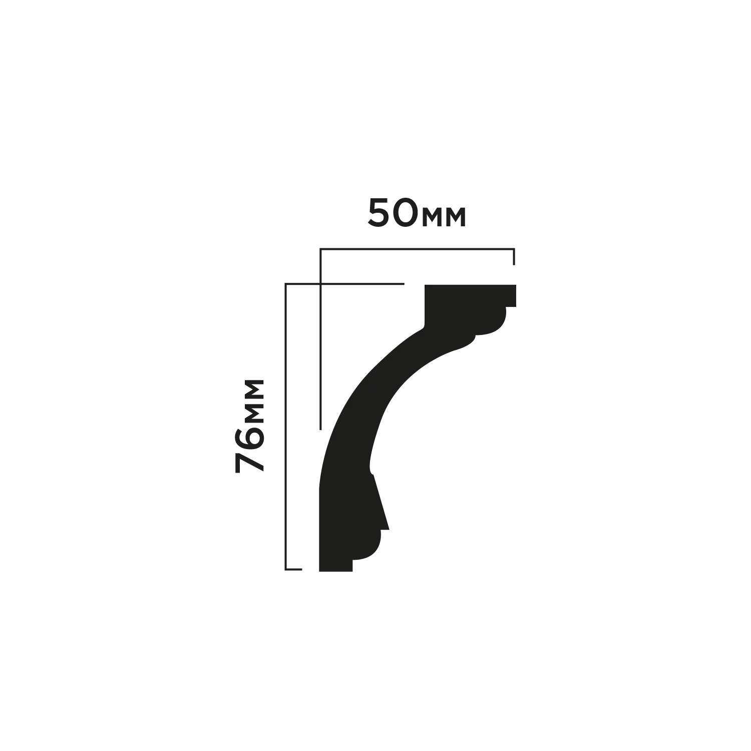 Карниз AL75 Hiwood 76мм×50мм×2м
