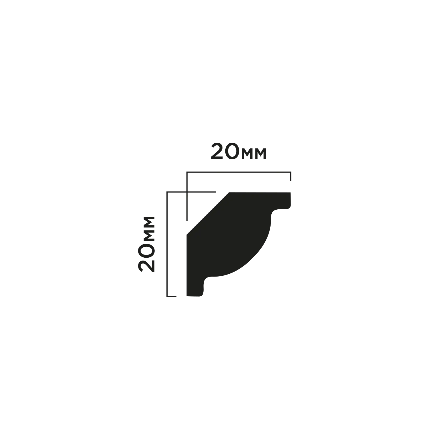 Карниз CI20V2 Hiwood 20мм×20мм×2м
