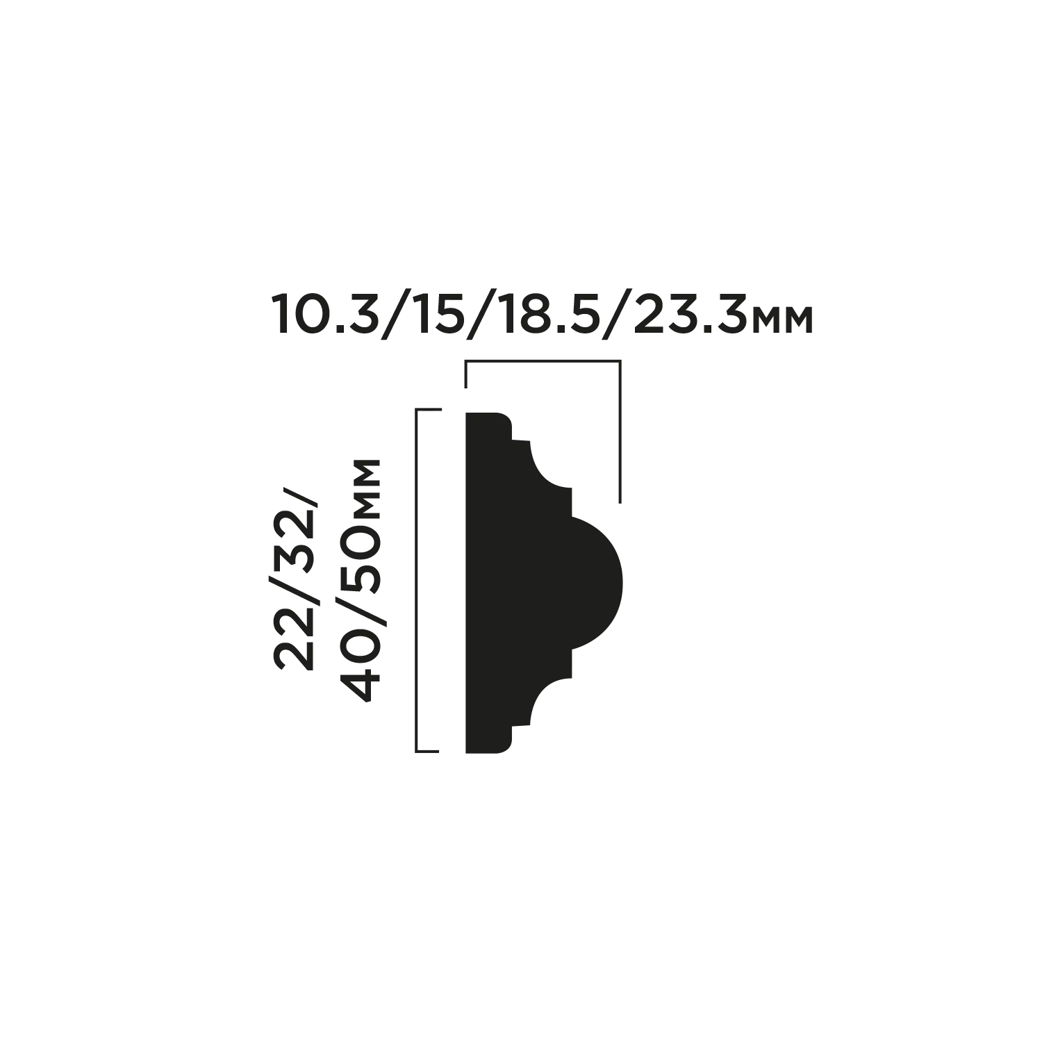 Молдинг D40V1 Hiwood 40мм×18,5мм×2м