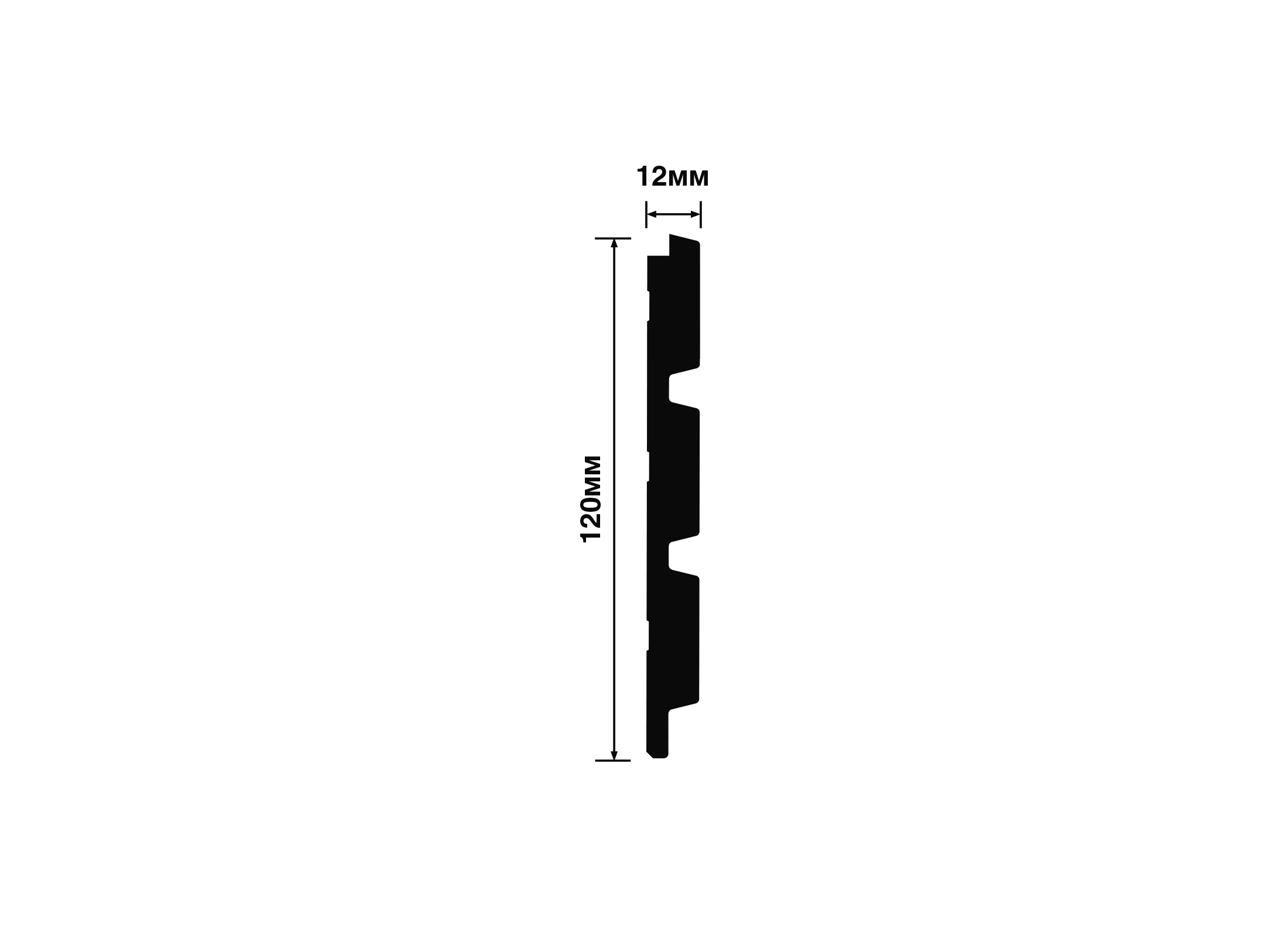 Панель декоративная LV124 BR396 Hiwood 120мм×12мм×2.7м