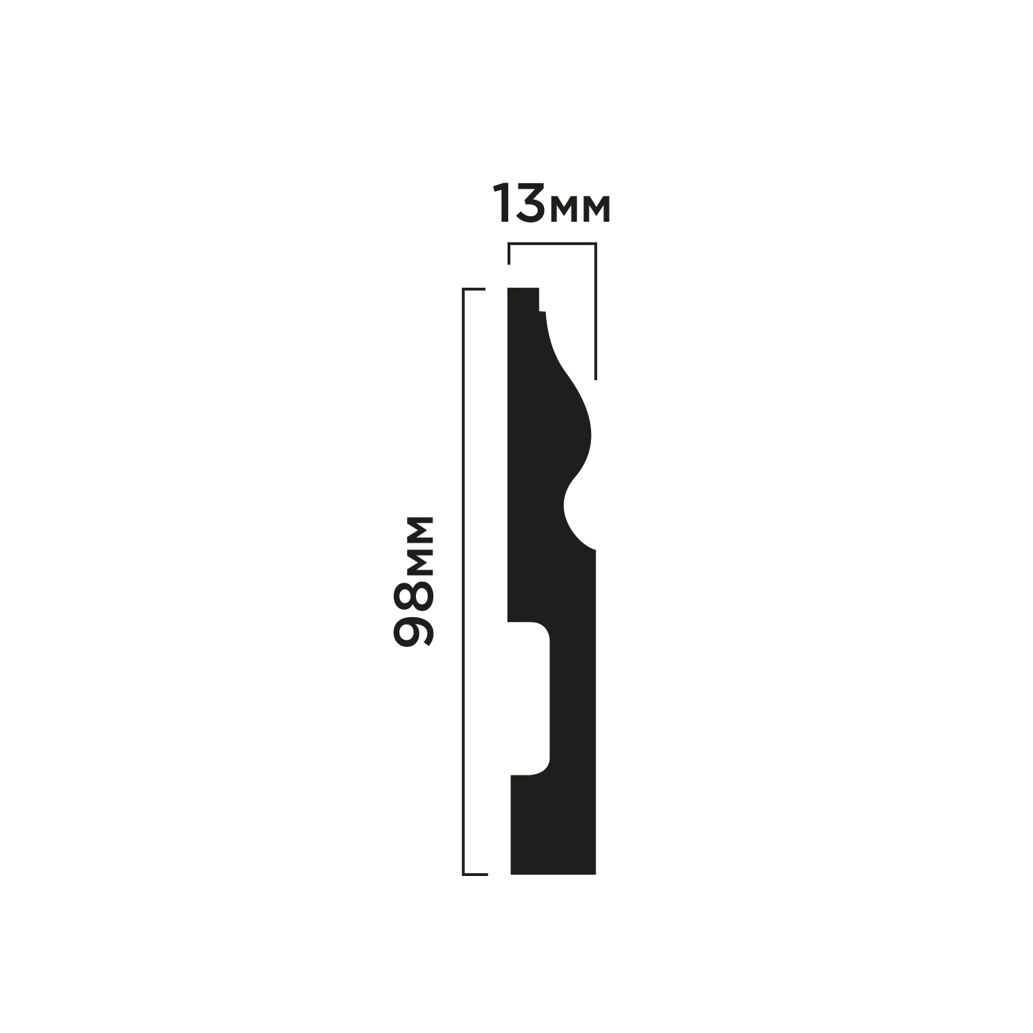 Плинтус B100 Hiwood 98мм×13мм×2м