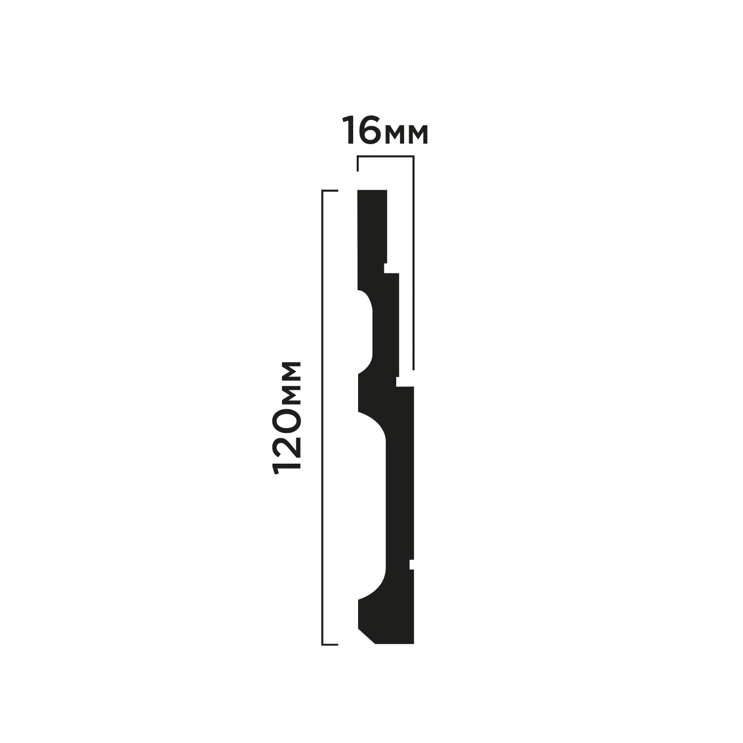 Плинтус B120V1 Hiwood 120мм×16мм×2м
