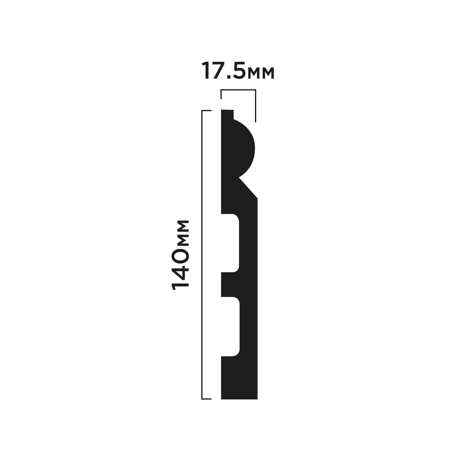 Плинтус B140 Hiwood 140мм×17,5мм×2м