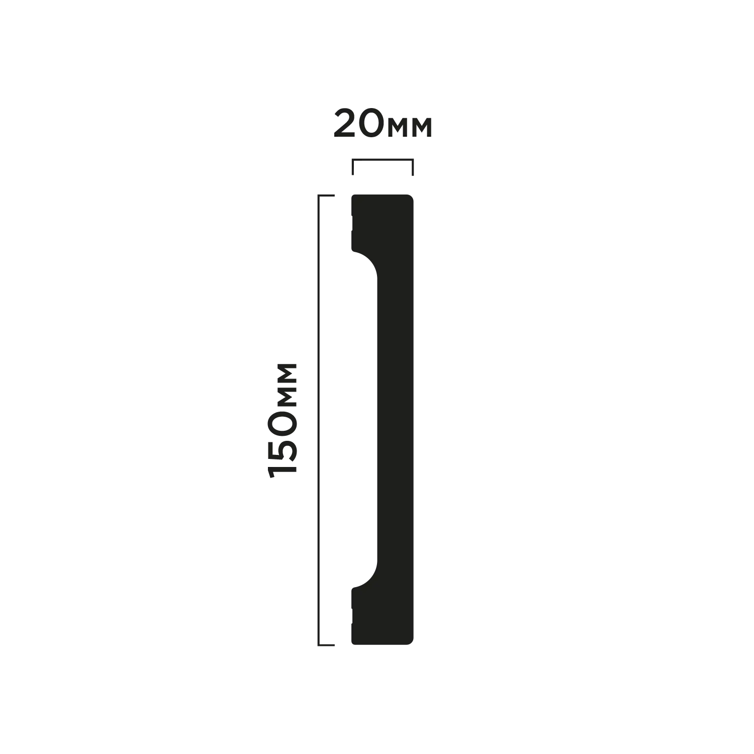 Плинтус B150V1 Hiwood 150мм×20мм×2м