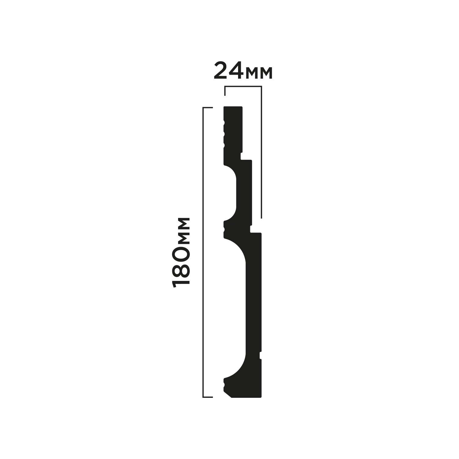 Плинтус B180V2 Hiwood 180мм×24мм×2м