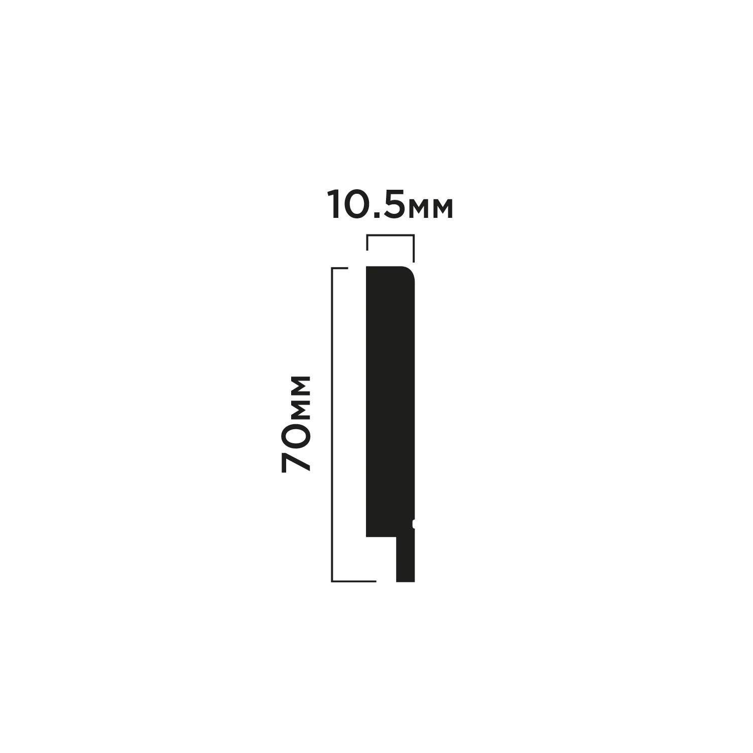 Плинтус B70 Hiwood 70мм×10,5мм×2м