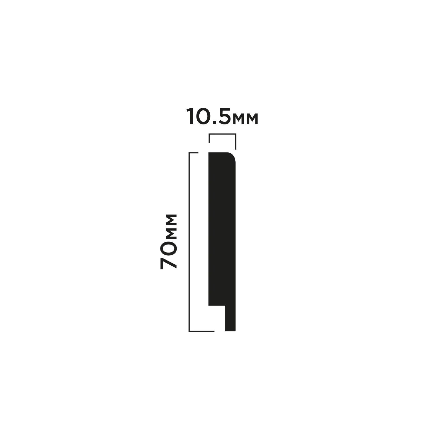 Плинтус B70N Hiwood 70мм×10,5мм×2м