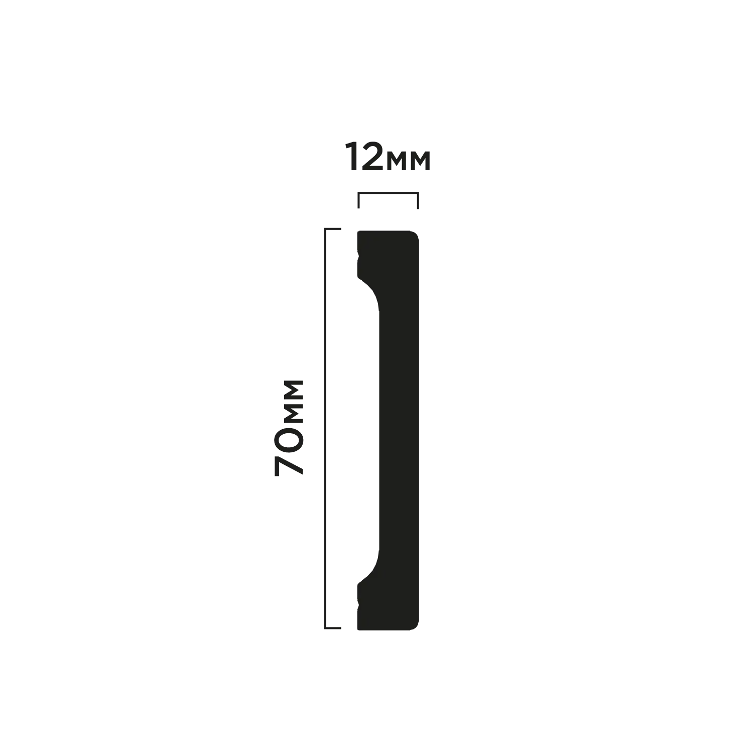 Плинтус B70V1 Hiwood 70мм×12мм×2м