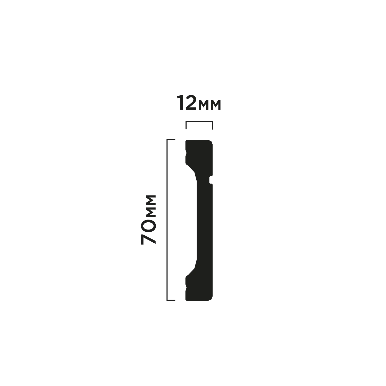 Плинтус B70V1L Hiwood 70мм×12мм×2м