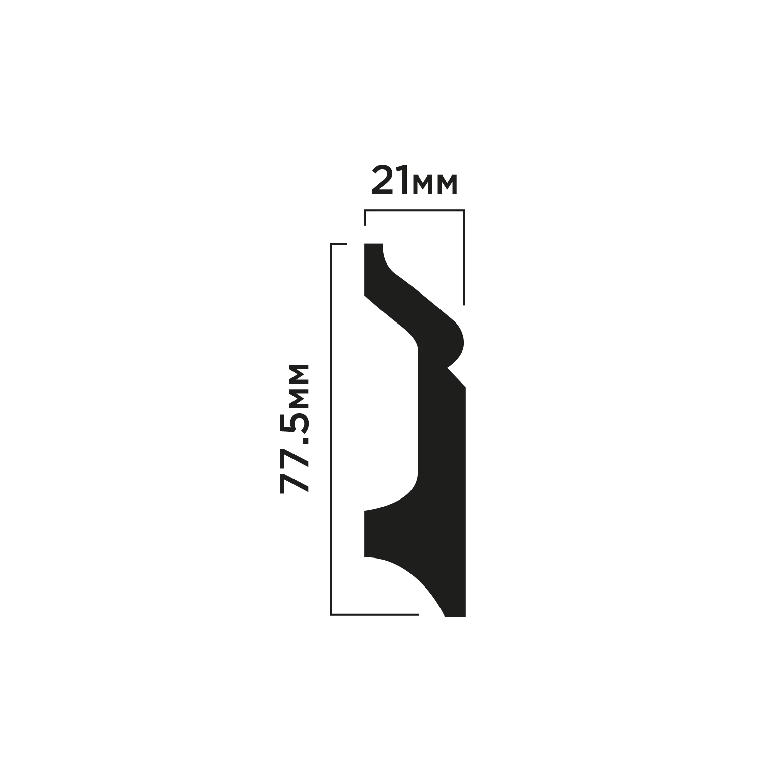 Плинтус B78 Hiwood 77,5мм×21мм×2м