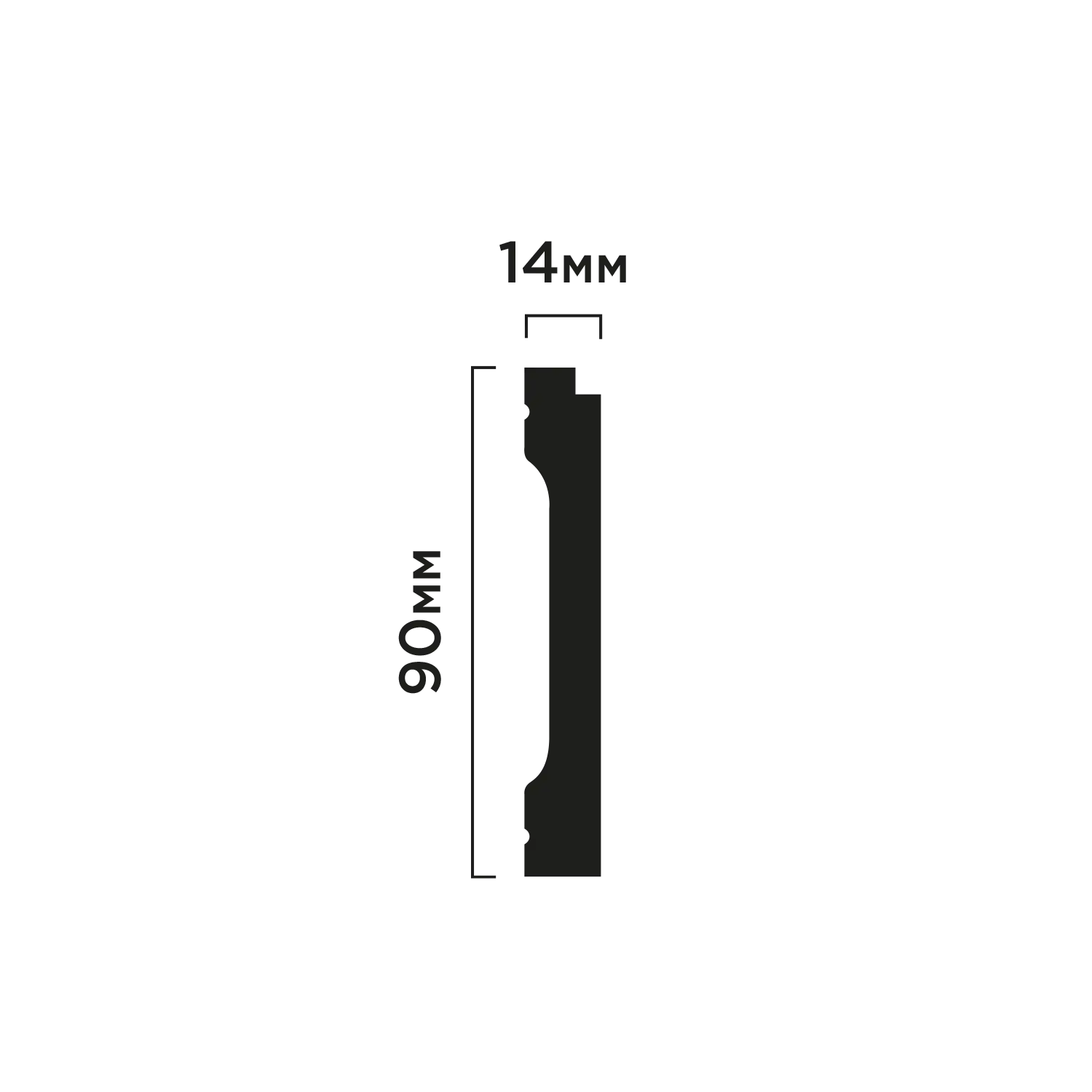 Плинтус B90V2 Hiwood 90мм×14мм×2м
