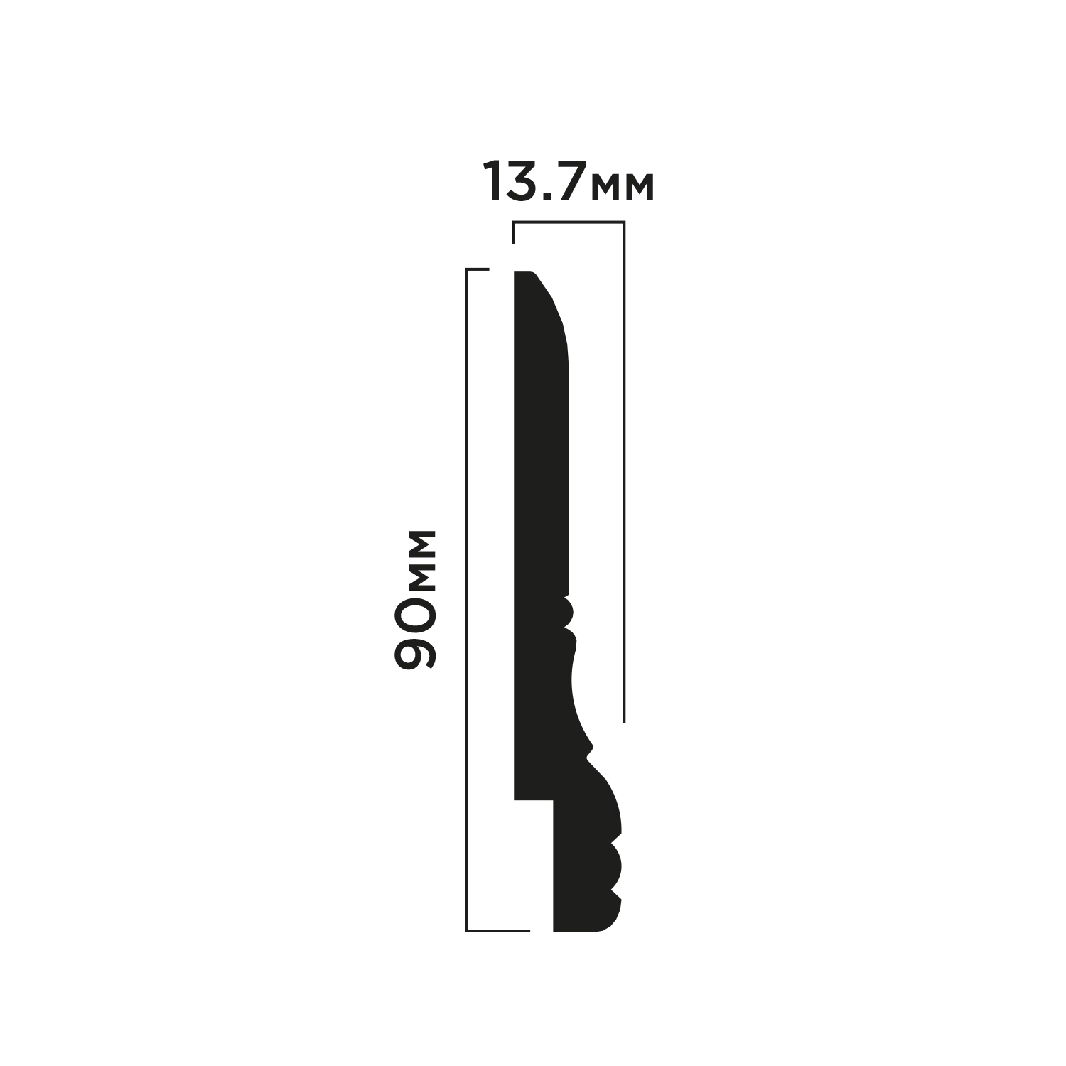 Плинтус L1605 Hiwood 90мм×13,7мм×2м