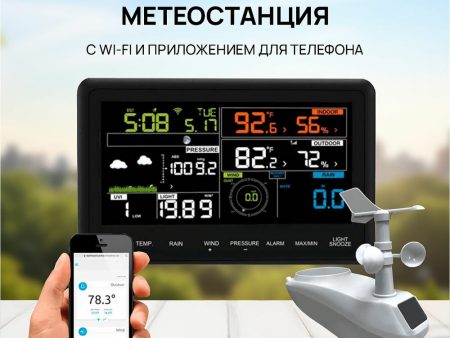 Обзор: Amtast AW006 Профессиональная метеостанция с WiFi и приложением для телефона AW006