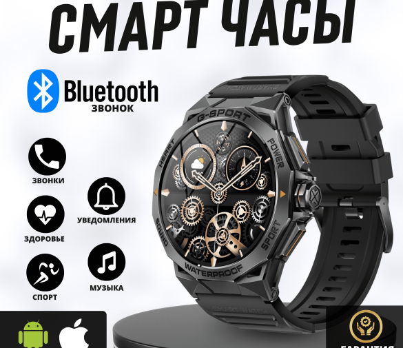 Обзор: Lemfo Умные cмарт часы K62 с bluetooth звонком (Черный)