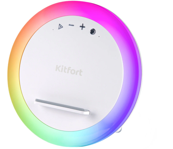 Обзор: Ночник-Колонка Kitfort KT-3350, RGB, Bluetooth, Настольный, Белый