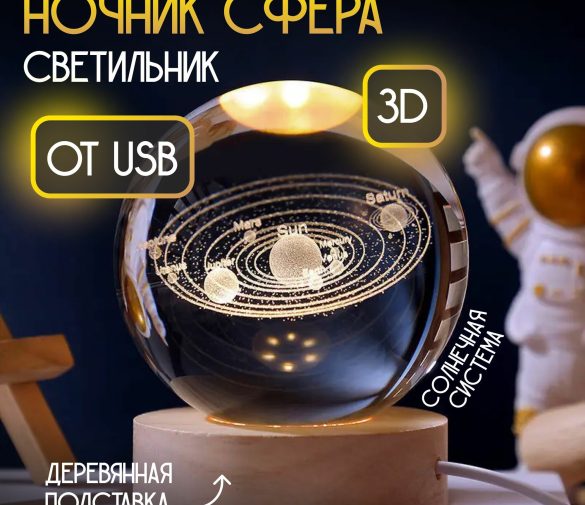 Обзор: Ночник Солнечная система шар детский светодиодный настольный декоративный светильник фонарь от USB